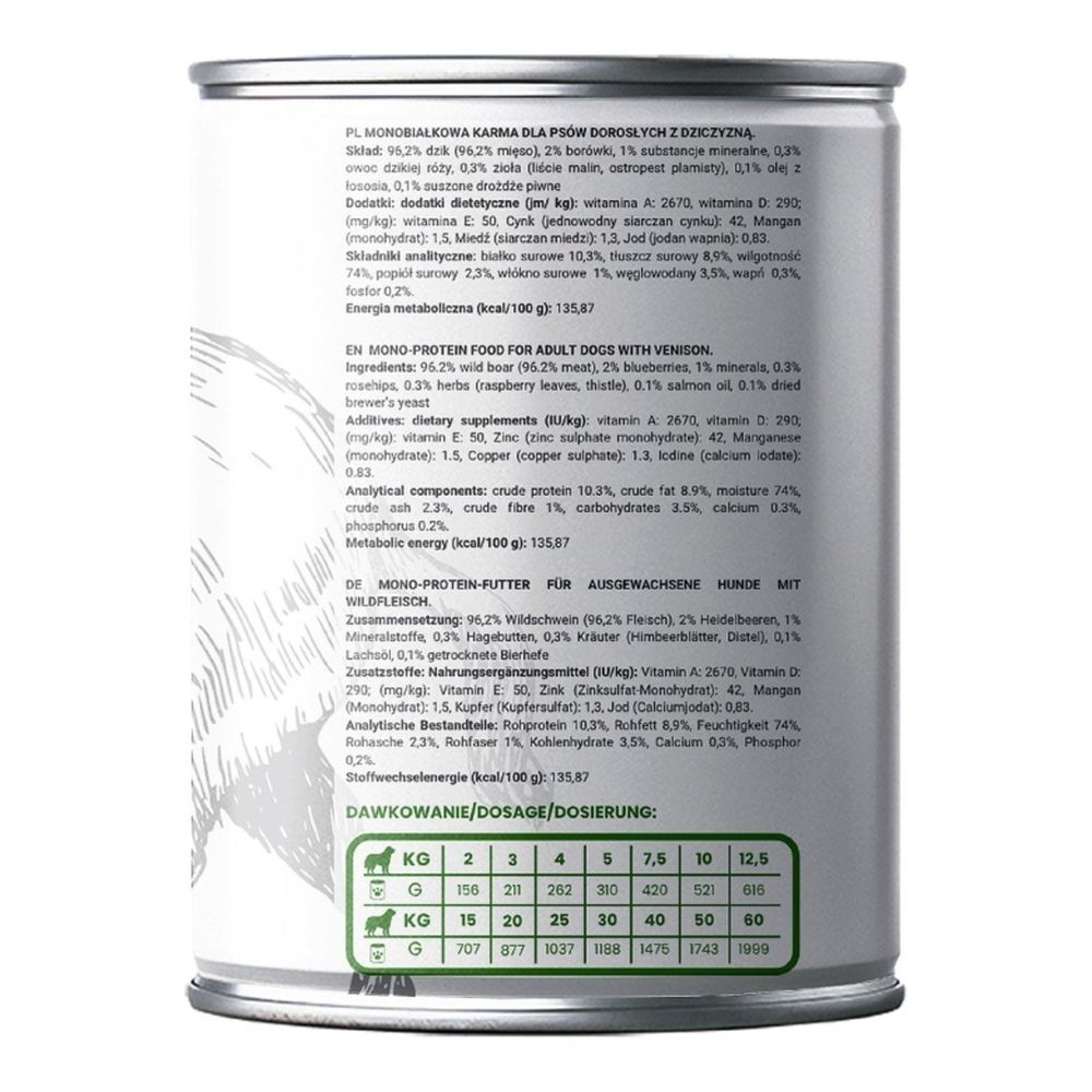 Gaczoo MONO Protein karma mokra dla psa Dzik 400g